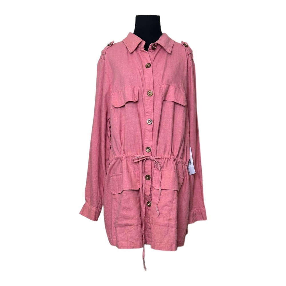 JustFab Pink Button-Up Jacket - Picture 10 of 13